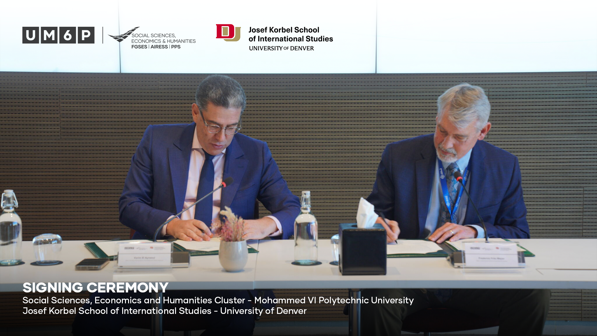 Dean Mayer and Dean Karim El Aynaoui formally signed a student exchange agreement 