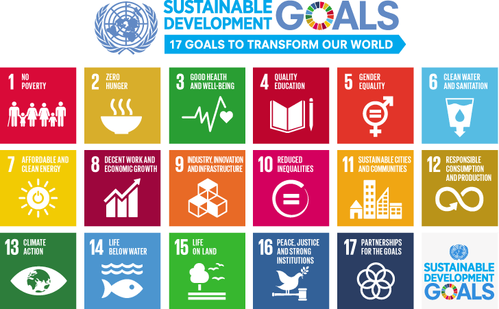 sustainable development goals steps in icon sequence