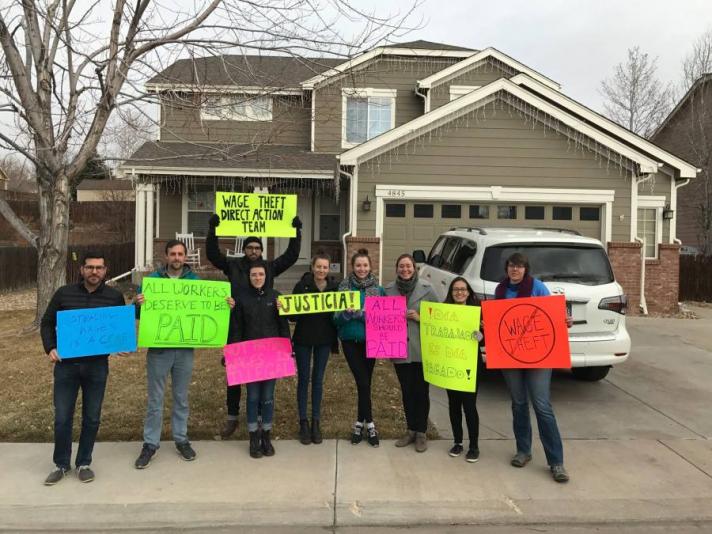 wage theft protestors