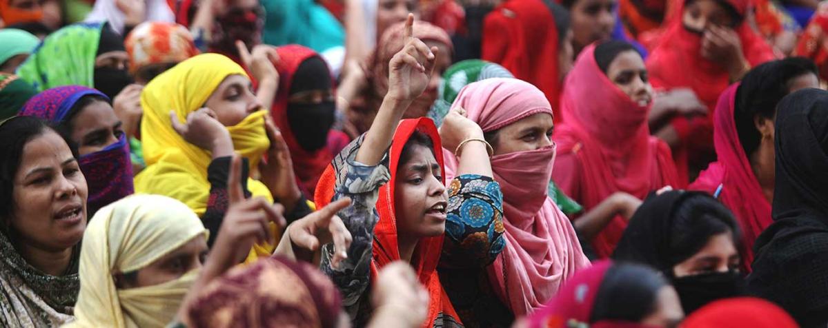 Girl in India protesting.