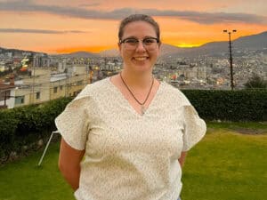 Mason Rothenberger poses before a sunset